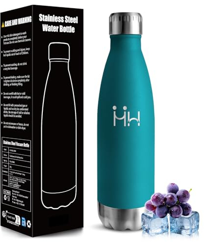 Mulbijeo Trinkflasche Edelstahl Kinder, 500ml BPA-frei, Thermosflasche, 18/8 Edelstahl, Trinkflasche Kohlensäure Geeignet, Thermoskanne für Schule, Outdoor, Camping, Picknick