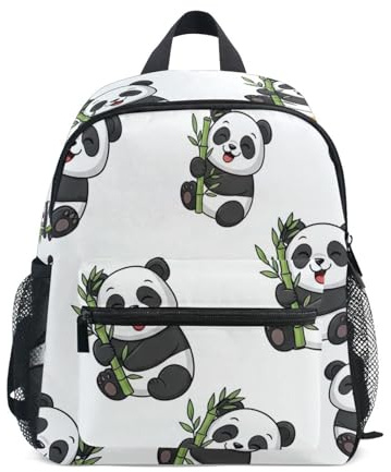 RPLIFE Niedlicher Pandabär-Rucksack für Kleinkinder, Jungen, mit Namensschild, Schulrucksäcke, 3–8 Jahre