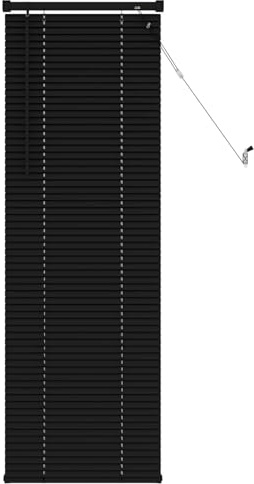 vidaXL Venezianische Jalousie Schwarz 150 x 60 cm 25 mm PVC