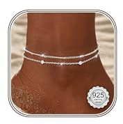 Kakonia Bracelet Cheville Femme Argent 925 Imperméable Bracelets de Cheville Pour Femme Argent Or Perlé CZ Cœur Chaine de Chevilles Réglable Plage Chevilles Bracelets pour Femmes