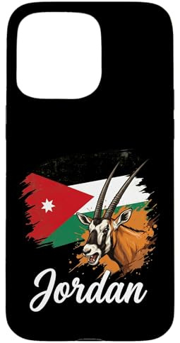 Hülle für iPhone 15 Pro Max Jordanische Flagge und arabischer Oryx