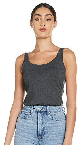 VERO MODA Women's Vmmaxi My Soft Long Tank Top Noos Vest, Grey (Dark Melange), 40 (Manufacturer Size: Large)