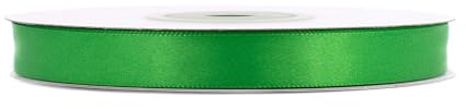 Doppelseitiges Satinband 6mm x 20m Rolle - FARBAUSWAHL in 6/10/25/38mm - farbecht & waschbar - Schleifenband für Hochzeit - Geschenkband zum Verpacken Dekorieren Basteln - Grün 580