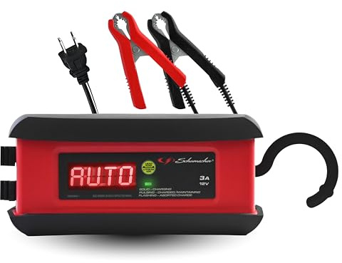 Schumacher Electric 3-in-1 Battery Charger, Maintainer, and Auto Desulfator, SP1297 Fully Automatic - 3 Amp, 12 Volt - For Cars, Motorcycles, Lawn Tractors, Power Sports, Marine Batteries