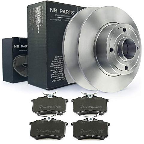 NB PARTS Bremsscheiben Bremsbeläge hinten passend für Renault Clio 3 Megane 2 Modus Wind Twingo 2
