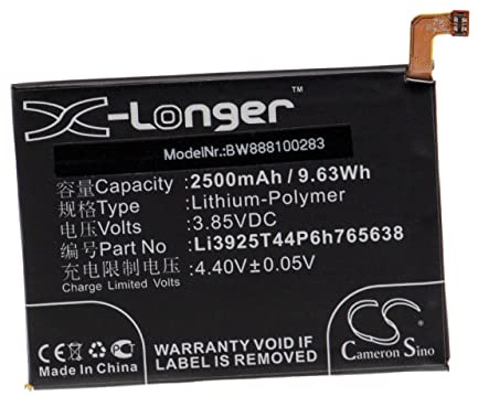 vhbw Batterie Compatible avec ZTE Blade V8 Lite, V8 Lite Dual SIM Smartphone (2500mAh, 3,85V, Li-polymère)