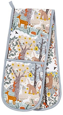 Ulster Weavers - Guanto da forno doppio resistente al calore, colore marrone, arancione, blu, 100% cotone esterno, ovatta di poliestere), taglia unica, 7WWD03