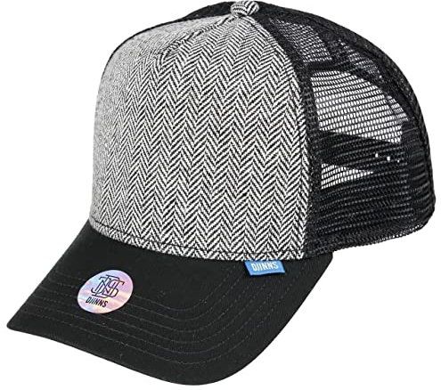 Djinns Tweed Combo Cap mit exklusivem Capspin Anstecker One Size verstellbar in Schwarz - One-Size
