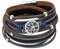 Cupimatch Boho Lederarmband mit Lebensbaum: Vintage Keltisches Mehrschichtiges Wickelarmband Magnetverschluss Armbänder Baum des Lebens Navy Blau Braun Mehrfach Armreif Geschenk für Damen Herren