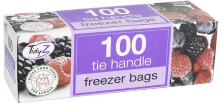Food & Freezer Bags with tie Handles.- 100 Pack