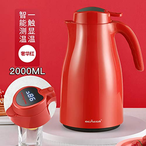 Z/A Olla De Aislamiento Hervidor De Agua Termo De Gran Capacidad Termo Termo Pequeño Termo Termo Medida de Temperatura Rojo