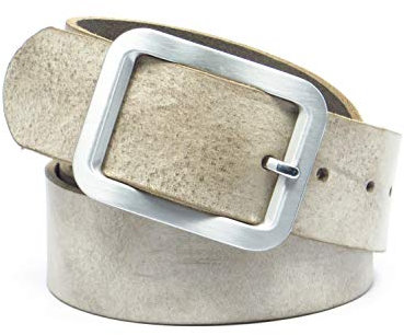 Kollektion Chrissys-in Ledergürtel schlamm grau-braun aus Rindleder 4 cm breit aus eigener Fertigung (110)