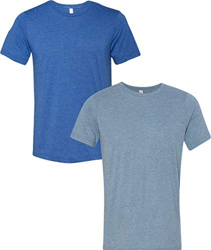Bella + Canvas Unisex Crew Neck Triblend Short Sleeve Tee, Royal/Denim, Large