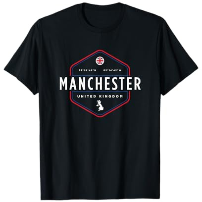 Manchester United Kingdom UK Map Flag Graphic T-Shirt