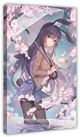 Comic-Poster Seishun Buta Yaro Serie Sakurajima Mai 3, Leinwand-Poster, Wandkunst, Dekordruck, Gemälde für Wohnzimmer, Schlafzimmer, Dekoration, 40 x 60 cm, Rahmen