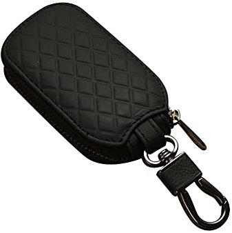 Schlüsseletui Echtes Leder, Autoschlüssel Etui Keyless Schutz Schlüsselanhänger mit Metallhaken Schlüsselanhänger Ring Autoschlüsselhalter Reißverschluss Schlüsselmäppchen für Herren Damen