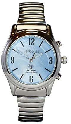 Verbalise Ladies Radio Controlled Talking Watch with Expanding Strap, Silver VLRC-206E
