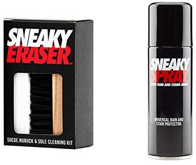 SNEAKY Eraser - premium suede, nubuck and mid sole stain remover cleaner & Unisex Sbspr Shoe protector, Natural, 200ml UK