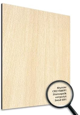 NORILIVING Muster Duschrückwand Fliesenersatz Dusche 20x29 cm Motiv Steinoptik verputzt Sand beige | Duschwand ohne Bohren | Aluverbundplatte 3 mm