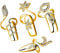 Perfeclan 4 Pieces Crystal Fingertip Fashion Jewelry Nail Decoration Cover Rings - Golden
