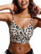 CRZ YOGA Damen Bikini Top Swimsuit Schnell Trocknend Padded Bikini Swim Oberteil Primulin Leopardenmuster 40