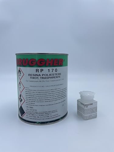 RESINA POLIESTERE LIQUIDA NAUTICA BARCHE + CATALIZZATORE (1 KG)