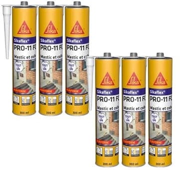 Lot de 6 mastics colles SIKA Sikaflex PRO 11 FC Purform - Blanc - 300ml