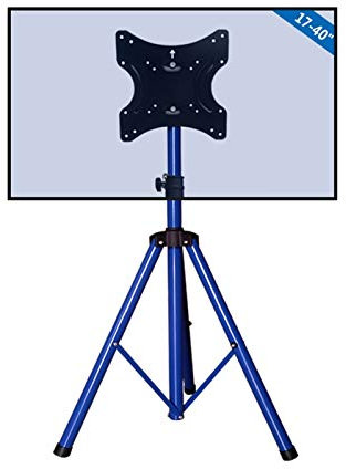 Tv Floor Stand One for All Universal Tripod TV Stand – Screen Size 32-55”- LCD/LED/Plasma TVs – 360° Swivel and Height Adjustable – VESA 400x400 (Color : Blue)