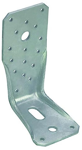 KR Winkelverbinder mit Langloch und Kantrippe Bau-Winkel Zuganker | langer Schenkel von 95 bis 285 mm wahlweise | kurzer Schenkel immer 90 mm (L: 95 x90 mm B: 65 mm S: 3 mm)