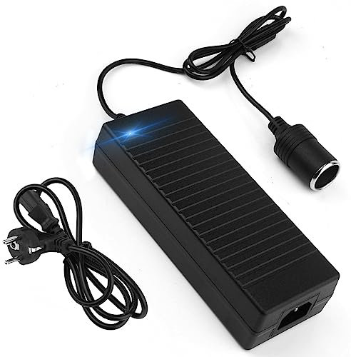 Convertisseur de Tension 230V à 12V 10A, Adaptateur Secteur Automobile AC-DC avec Allume-Cigare, Adaptateur 120W pour glacière, Bloc d'alimentation Allume-Cigare onduleur pour glacière, Navi