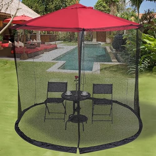JYHCD Moskitonetz Schwarz Für Sonnenschirm Fliegennetz Mückennetz Sonnenschutznetz Reißverschluss Moskitonetz Outdoor Insektennetz Polyester Netz Mit Doppeltem Reißverschluss