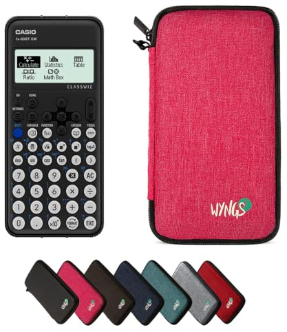 Casio FX-83GTCW Black including a WYNGS protective case in Pink - Basic Set