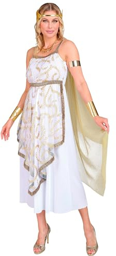 WIDMANN MILANO PARTY FASHION W Kostüm griechische Göttin | Kleid mit Schulterumhang und Lorbeerkranz, Verkleidung für Karneval, Antike Mottopartys
