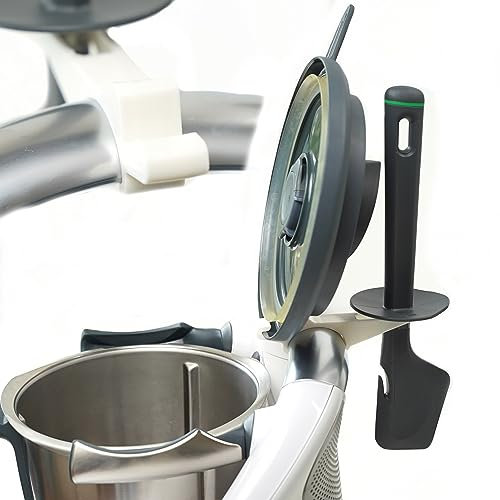 Couvercle 2 en 1 + porte-spatule pour robot de cuisine Thermomix TM5 et TM6 Blanc