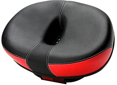 Cómodo Asiento De Bicicleta Sin Nariz Ancho Grande Suave Sillín Asiento Universal para Mujeres Hombres Sillín De Bicicleta Sin Nariz para Bicicleta Estática,Red