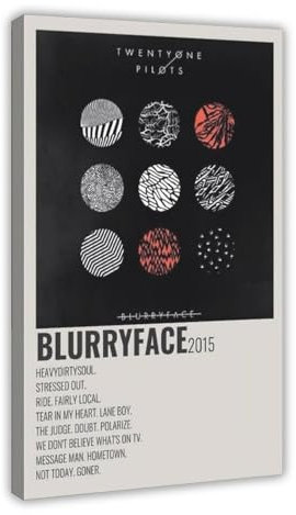 Sänger Twenty Poster One & Pilots Blurryface Album Cover Leinwand Poster Schlafzimmer Dekor Sport Landschaft Büro Zimmer Dekor Geschenk Rahmenstil 40 x 60 cm