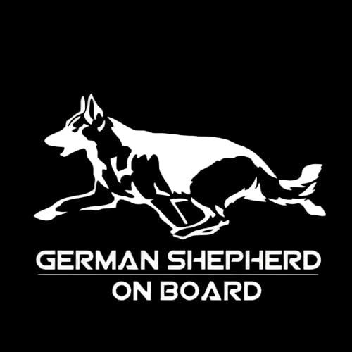Autoaufkleber Weißer Deutscher Schäferhund Auto Aufkleber 18cm Weiß German Shepherd On Board Aufkleber Wasserfester Aufkleber Haustier Hund Aufkleber Stoßstange Heckscheibe Dekor