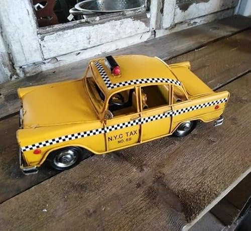 MODELLAUTO Taxi NYC New York Shabby Metall Retro Vintage Stil GELB DEKO Auto NEU WO-1245