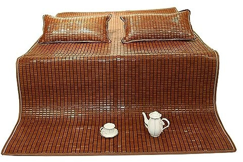 Sommer-Schlafmatte Sommer-Kühl-Isomatte Bambus-Sommer-Kühl-Isomatte, Faltbare Klimaanlagenmatte, Karbonisierter Mahjong-Mattenaufsatz Bambusmatten-Bett Sommerschlafmatte ( Color : C , Size : W*L:2.0*2