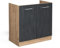 Vicco Spülenunterschrank R-Line, Schwarz Beton/Goldkraft Eiche, 80 cm ohne Arbeitsplatte