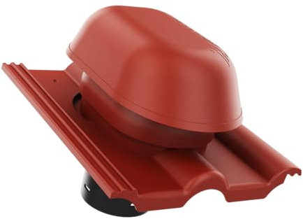 KRONO-PLAST Sanitär-Entlüftungskamin Dachziegel 150 für Betondachziegel Brass Frankfurter, Benders Mecklenburger, ProDach - Doppelrömer Dachziegel (rot)