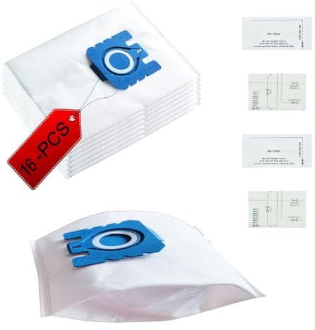 HIYOUNG 16 sacchetti per aspirapolvere compatibili con aspirapolvere Miele serie GN HyClean 3D Efficiency S2 S4 S5 S6 S8, Complete C2/C3, Classic C1, 4 filtri motore