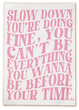 Rosa Leinwand Wandkunst, inspirierendes Poster für Mädchen, ästhetische Raumdekoration, rosa Wandkunst, Leinwand, adrette Poster, Kokette, Raumdekoration, ästhetisches Schlafzimmer – Slow Down You're