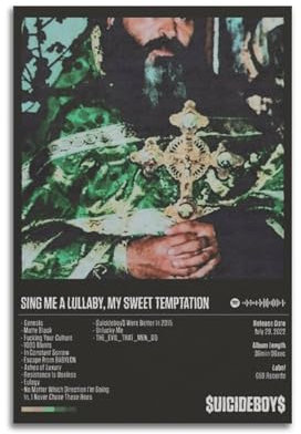 Suicideboys Sing Me A Lullaby My Sweet Temptation-16 Album, dekoratives Gemälde, Pop-Künstler, Rap-Künstler, Album, Druck, dekorative Leinwand, Gemälde, Wandkunst, Stil, Pop-Dekoration,
