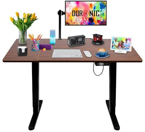 Duronic CD120 BT Höhenverstellbarer Schreibtisch, Computertisch für Büro und Gaming, elektrischer Schreibtisch mit USB Port, 120 x 60 cm Sitz-Steh-Schreibtisch, Höhenverstellbar von 72 bis 118 cm