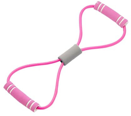 Resistance Band with Handles, 8 Shaped Elastic Pull Yoga Tension Rope, Chest Expander, Yoga Gym Fitness Pulling Rope Elastic for Back and Shoulder Stretch Women & Men (Pink)