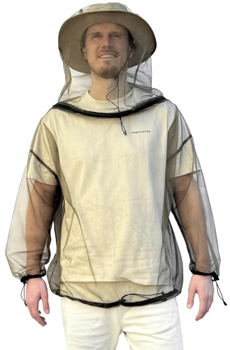 Giacca Zanzariera Anti Insetti, Cappuccio Anti Zanzare Estiva Donna e Uomo | Camicia Antizanzare per Giardinaggio | Rete Abbigliamento per Esterni