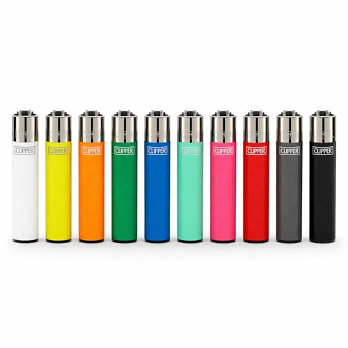 OBD 10 x Multipack Clipper Refillable Windproof Lighter for Daily Use, Camping, Travel, Candle, BBQ - Flint Pocket Design