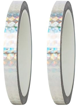 Qrity 2 Rollen Craft Dekorative Klebeband, 15 mm x 50 m Abdeckband, für DIY Kunst Handwerk Verpackung Dekoration, Silber