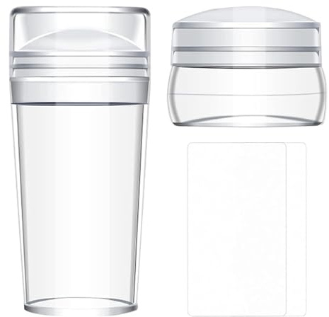 Kit stamper unghie - Fart art trasparente in silicone | FRIBRI DI MANICURE francese professionista set con raschiatori | Forniture per salone per unghie multifunzionali intercambiabili per do